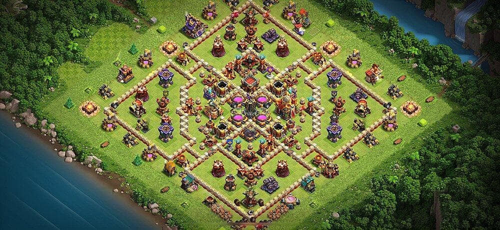 TH16 Diamond Farming Shield – Anti-Air & Resource Guard