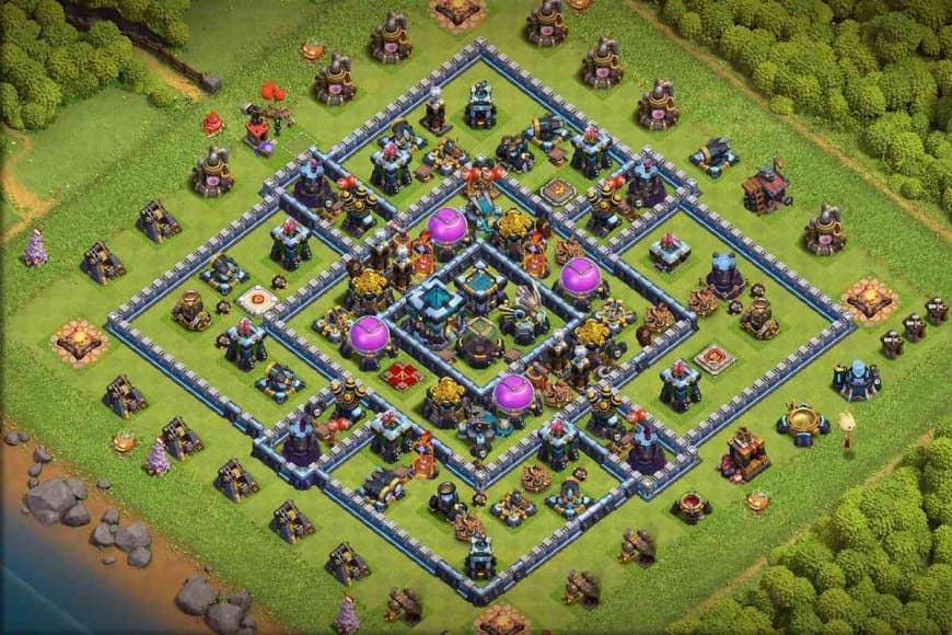 TH13 Farming Base – Resource Defense Layout