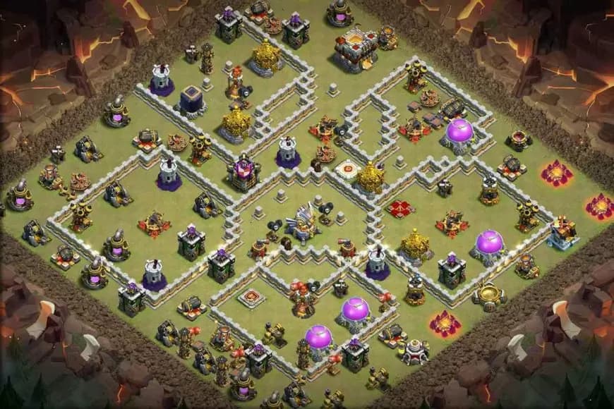 TH11 Anti-3-Star Base – War Star Shield Layout