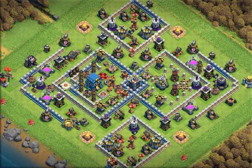 TH12 Hybrid Base – Balanced War/Home Village Layout