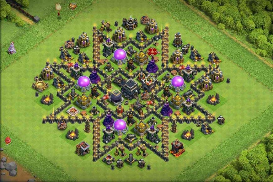 TH9 Hybrid Base – Efficient Farm & War Layout