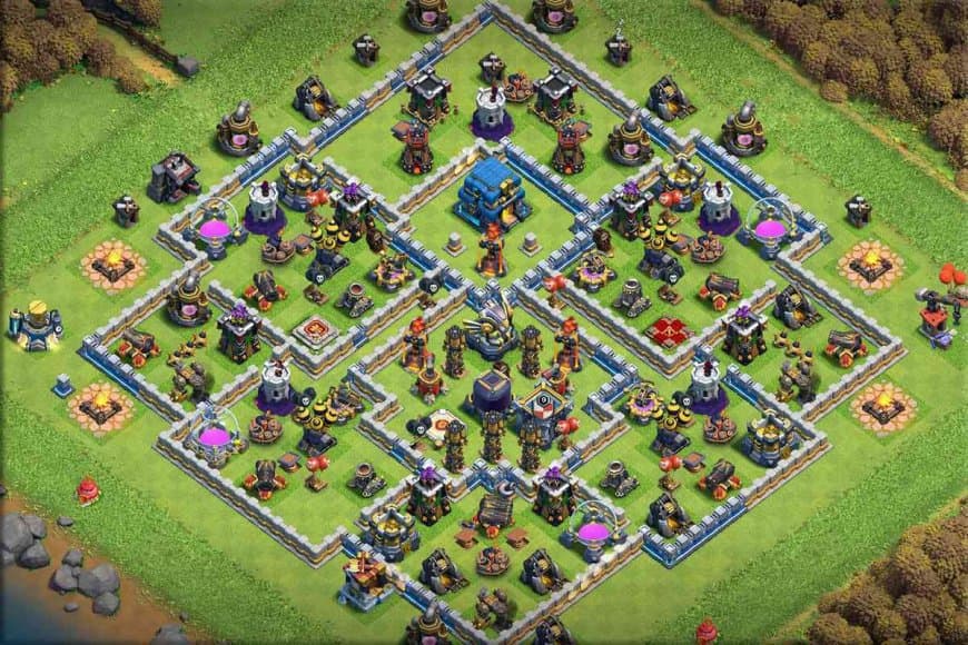 TH12 Hybrid Base – Balanced Home-Village Layout